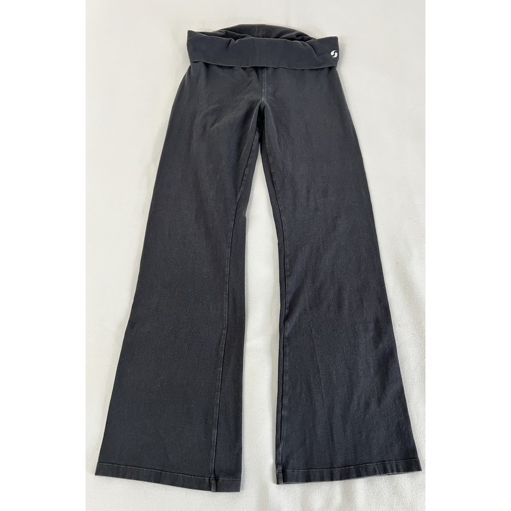 Vintage Softer Waist Fold Pants Flare Black Sz Large Juniors Y2K
